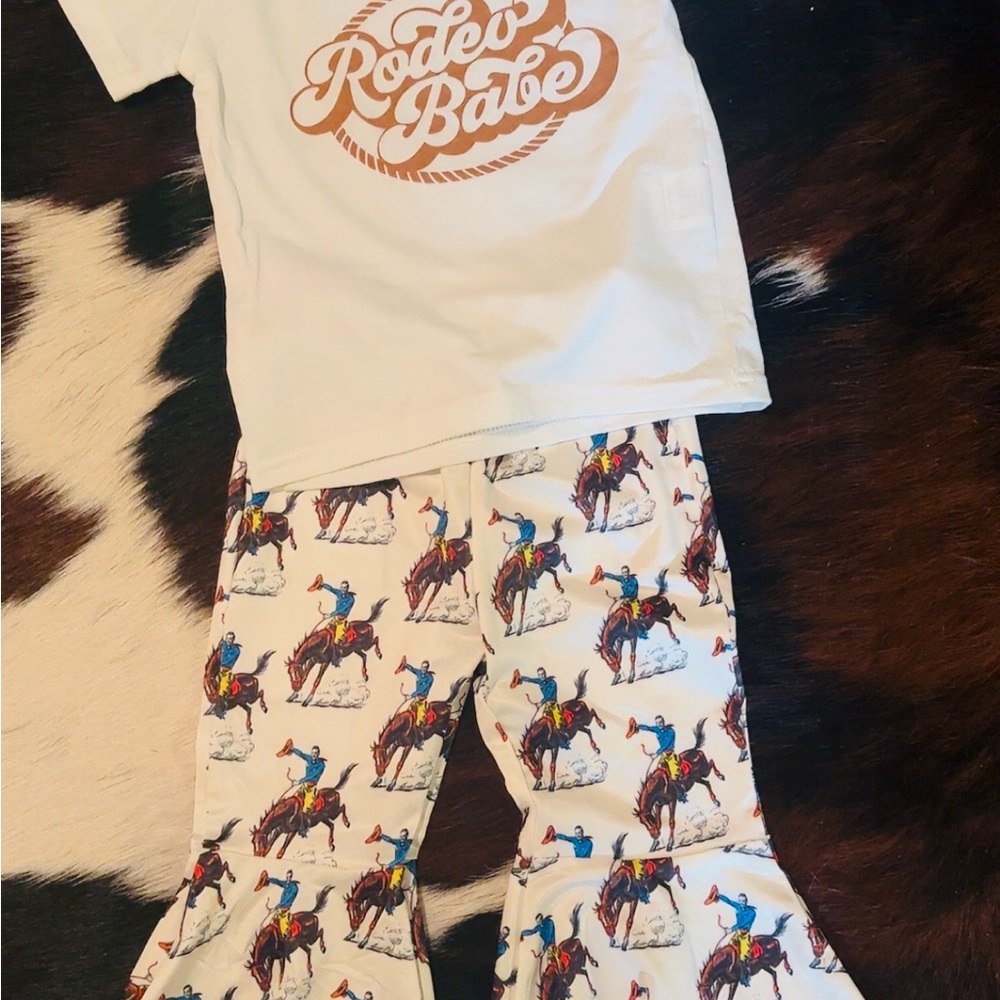 Kids western outfit - White and Brown
